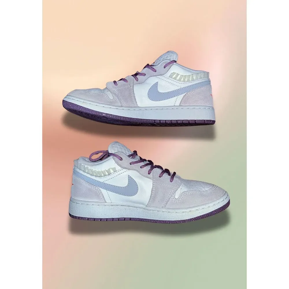 Nike Air Jordan 1 Low SE GS Legend Light Brown Purple FQ8094-100 Youth Size 5Y